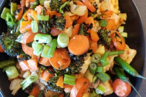 Miso & Mushroom Risotto with Tofu and Roasted Vegetables